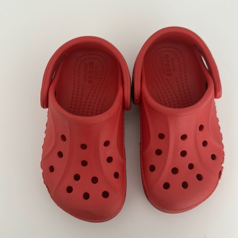 Toddler red crocs